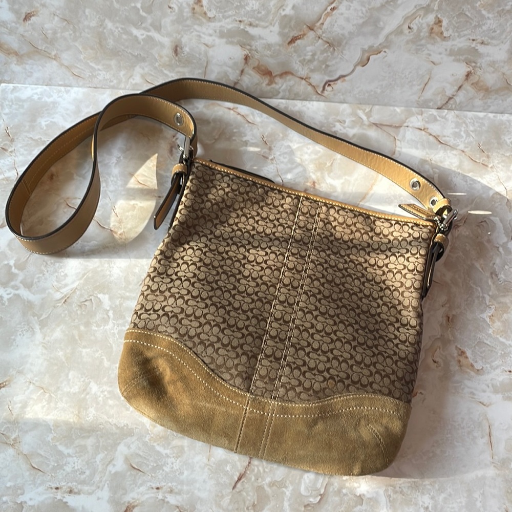 Coach Signature cross body purse